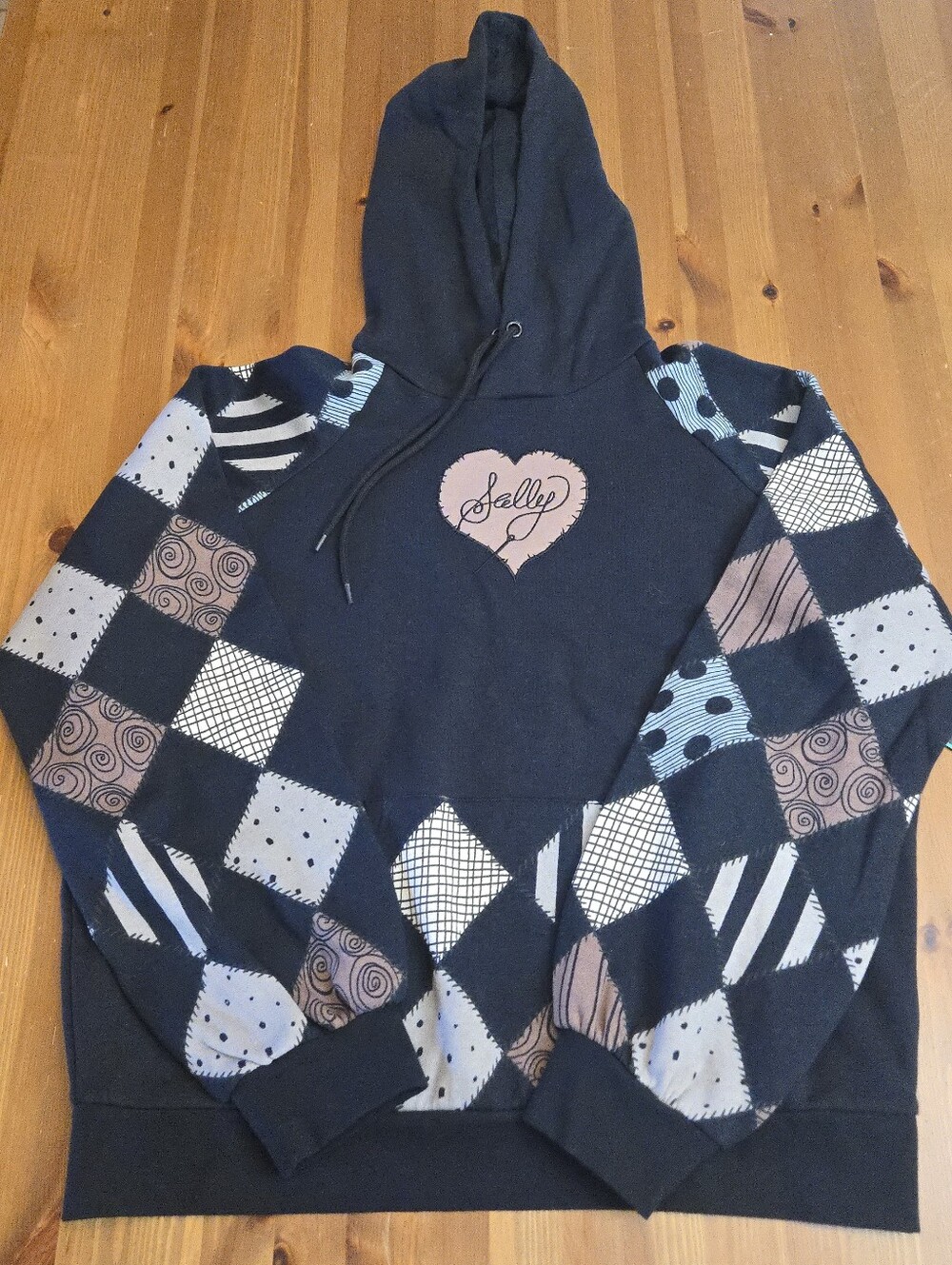 Nightmare Before Christmas Sally Patchwork Hoodie With Front Pocket Size Large